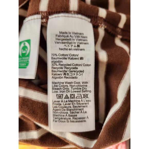 NWOT J. Crew Vintage-Wash Cotton T-Shirt In Stripe Men's T-Shirt Brown Stripes L - Picture 7 of 7